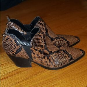 Marc Fisher Snakeskin Print Leather booties